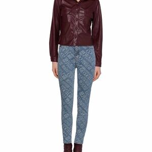 Versace Jeans Couture Light Blue Logo-Print Skinny Jeans